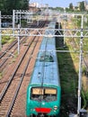 panoramic view of the train tracks Royalty Free Stock Photo