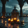 In this evocative image, a radiant Ramadan lantern illuminates the surroundings, symbolizing the holy month's