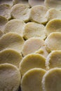 Typical Italian recipe made with semolina and cheese called `gnocchi alla romana` Royalty Free Stock Photo