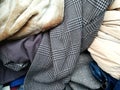 Detail of various used clothing