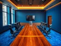 AIGenerated Photorealistic Empty Conference Room A Modern Exit Interview Setting for Corporate Professionals