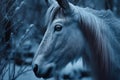 evocative portrait horse in the cold generative ai
