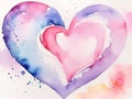 Evoking Emotions with Abstract Heart-Shaped Watercolor Art