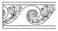 Evolute Spiral Border is a wavelike pattern, vintage engraving Royalty Free Stock Photo