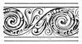 Evolute Spiral Frieze is a wavelike pattern, vintage engraving Royalty Free Stock Photo
