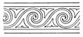 Evolute Spiral Modern Border is a wavelike pattern, vintage engraving Royalty Free Stock Photo