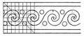 Evolute Spiral Paintings a rectangular pattern, vintage engraving Royalty Free Stock Photo