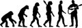 Evolution of acoustic guitar player Royalty Free Stock Photo