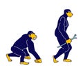 Evolution, Human Development Process Concept. Monkey Primate Evolve Steps From Ape to Upright Homo Sapiens