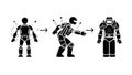 Evolution of a Human into a Powered Exoskeleton Suit Vector, vector design Generative AI Royalty Free Stock Photo