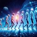 Evolution of the human race, from past to future