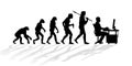 Evolution of human worker silhouette Royalty Free Stock Photo