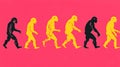 Evolution of mankind illustrated with silhouettes of different stages Royalty Free Stock Photo