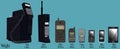 Evolution of mobile phones with weight