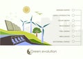 Evolution of renewable energy concept of greening Royalty Free Stock Photo
