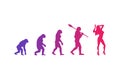 The evolution theory of woman. Isolated Vector Illustration Royalty Free Stock Photo