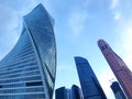 Evolution Tower, Federation Towers and Mercury City Tower - Moscow International Business Center - Russia Royalty Free Stock Photo