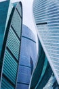 Moscow, Russia, June 15, 2019: The Evolution Tower and the Imperia Tower. Moscow International Business Center. Abstract technolog