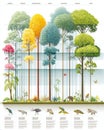 The Evolution of Trees Infographic: A Visual Guide to Environmental Science and Climate Change Effects Royalty Free Stock Photo