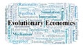 Evolutionary Economics Word Cloud. Key concepts of change, competition, and innovation Royalty Free Stock Photo