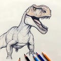 Evolutionary Sketch: Dynamic Dinosaur in Progress - generative ai