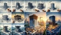 Evolving Architecture: AI Generated Series Revealing Construction Journey of Steel and Concrete Building