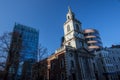 Evolving architecture. Mixed old and modern city buildings London UK Royalty Free Stock Photo