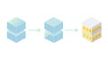 Evolving Data Structure Isometric Cubes Vector, vector design Generative AI Royalty Free Stock Photo