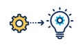Evolving gears transforming into lightbulb, symbolizing idea evolution and progress. vector design Generative AI Royalty Free Stock Photo