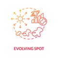 Evolving spot concept icon