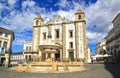 Evora church in Giraldo Square, Evora, Portugal.