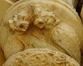 Detail of gargoyles on the walls of the Evora Cathedral. Royalty Free Stock Photo