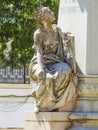 Monument to Dr. Barahona in the Garden of Diana. Detail of statue. Royalty Free Stock Photo