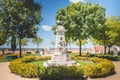 View of a public garden of Evora Royalty Free Stock Photo