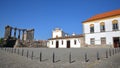 EVORA, PORTUGAL - OCTOBER 8, 2016: Roman ruins of Diana`s Temple and the chapel of Saint John the Evangelist