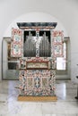 Vintage organ exhibited at the Sacred Art Museum of Evora