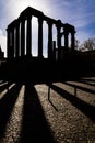 Evora, Portugal. Silhouette of the iconic Roman Temple