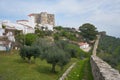 Evoramonte city castle wall historic buildings and olive trees park in Alentejo, Portugal Royalty Free Stock Photo