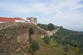 Evoramonte city castle wall historic buildings and olive trees park in Alentejo, Portugal Royalty Free Stock Photo