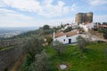 Evoramonte city castle wall historic buildings and olive trees park in Alentejo, Portugal Royalty Free Stock Photo