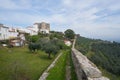 Evoramonte city castle wall historic buildings and olive trees park in Alentejo, Portugal Royalty Free Stock Photo