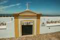 Gateway in graveyard wall at Evoramonte Royalty Free Stock Photo