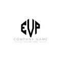 EVP letter logo design with polygon shape. EVP polygon and cube shape logo design. EVP hexagon vector logo template white and Royalty Free Stock Photo