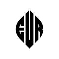 EVR circle letter logo design with circle and ellipse shape. EVR ellipse letters with typographic style. The three initials form a Royalty Free Stock Photo