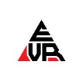EVR triangle letter logo design with triangle shape. EVR triangle logo design monogram. EVR triangle vector logo template with red Royalty Free Stock Photo