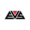 EVS triangle letter logo design with triangle shape. EVS triangle logo design monogram. EVS triangle vector logo template with red Royalty Free Stock Photo