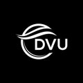EVU letter logo design on black background. EVU creative circle letter logo concept. EVU letter design