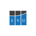 EVU letter logo design on WHITE background. EVU creative initials letter logo concept. EVU letter design