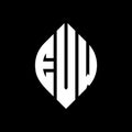 EVW circle letter logo design with circle and ellipse shape. EVW ellipse letters with typographic style. The three initials form a Royalty Free Stock Photo