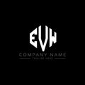 EVW letter logo design with polygon shape. EVW polygon and cube shape logo design. EVW hexagon vector logo template white and Royalty Free Stock Photo